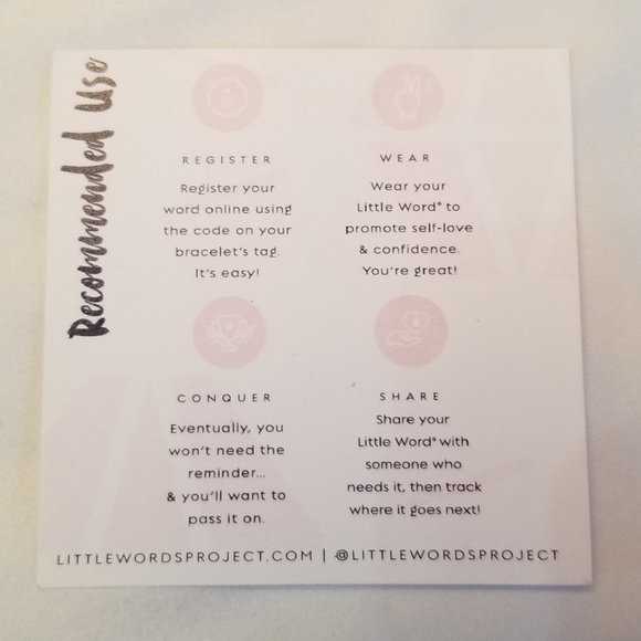 Little Words Project "BE HAPPY" Blue & Clear Crystal Bracelet with Pouch - Picture 3 of 6